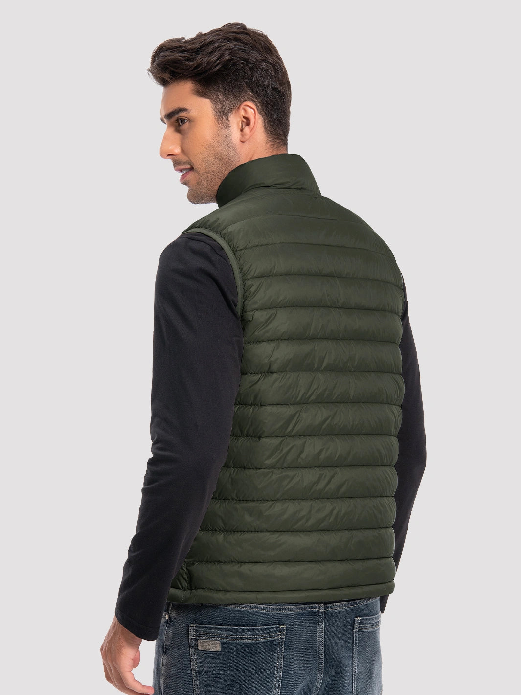 Men's Lightweight Packable Puffer Vest with 4 Pockets
