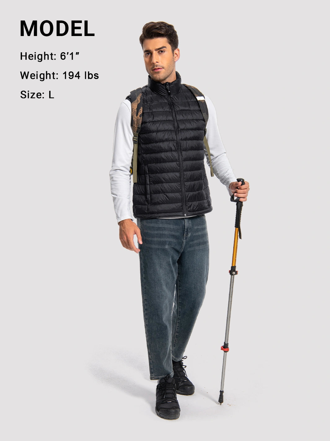 Men's Lightweight Packable Puffer Vest with 4 Pockets