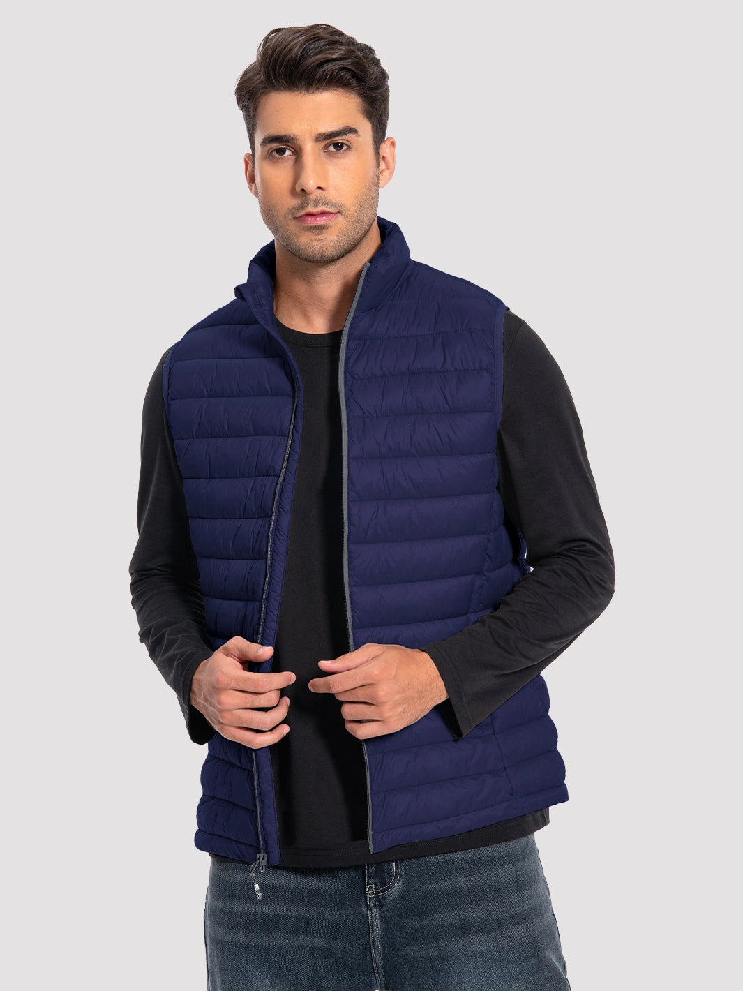 Men's Lightweight Packable Puffer Vest with 4 Pockets