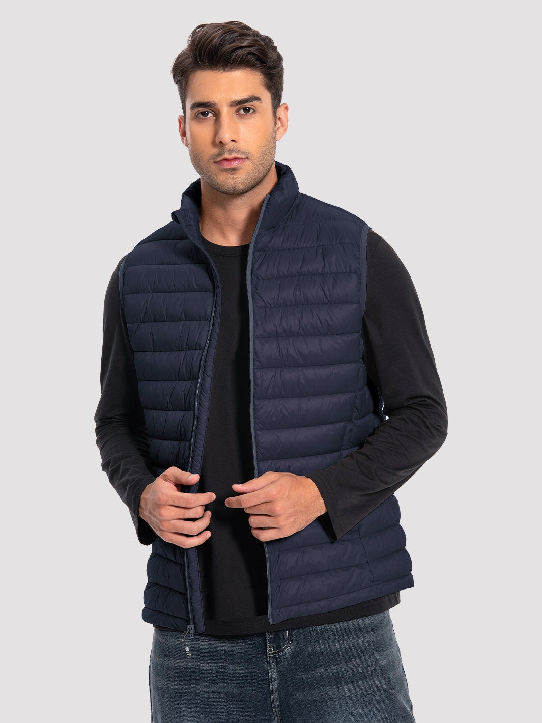 Men's Lightweight Packable Puffer Vest with 4 Pockets