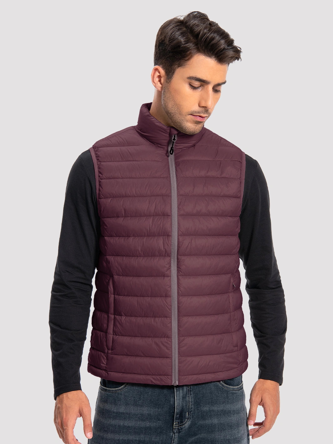 Men's Lightweight Packable Puffer Vest with 4 Pockets