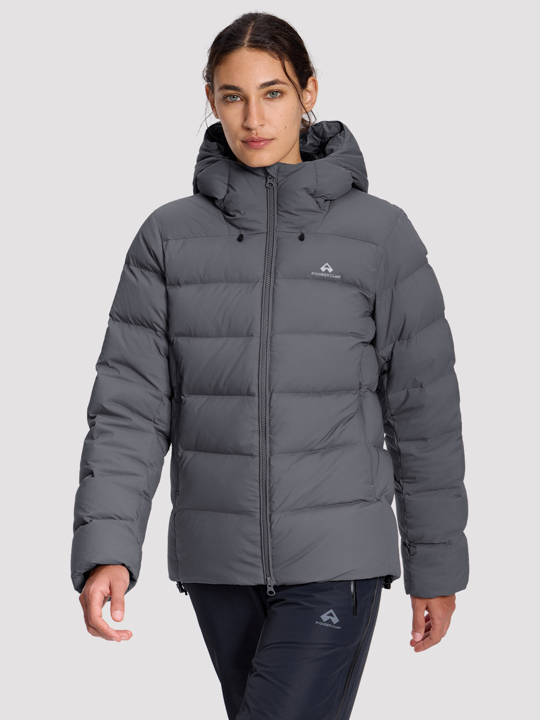 POLARIS Women's 800 Fill Goose Down Hooded Jacket Pioneer Camp