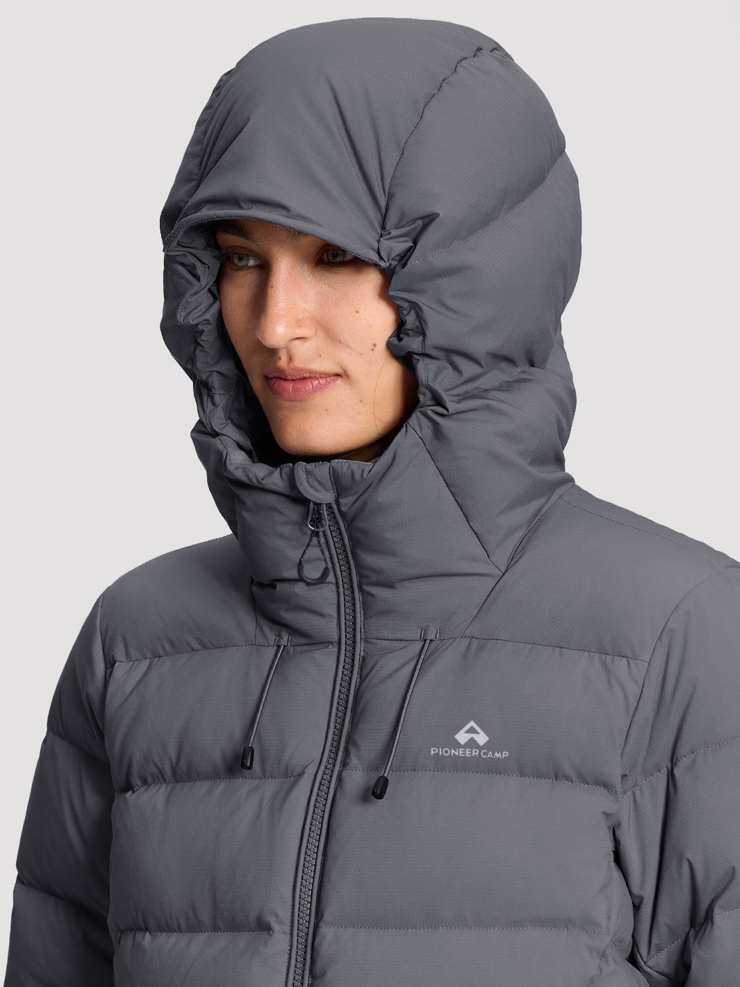 POLARIS Women's 800 Fill Goose Down Hooded Jacket Pioneer Camp