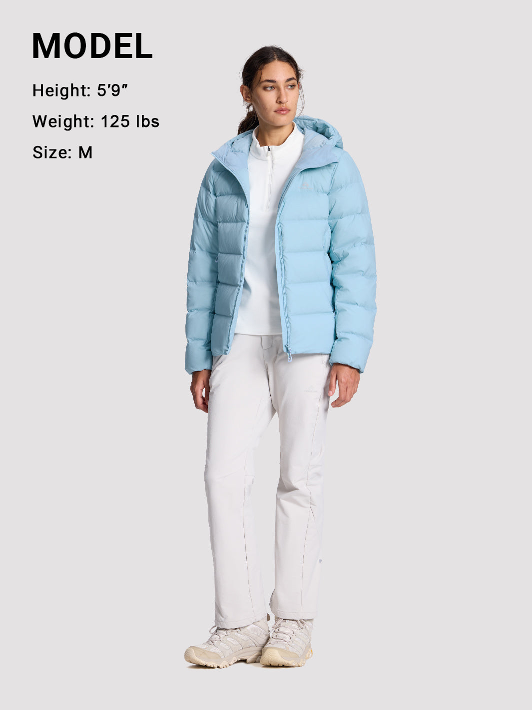 POLARIS Women's 800 Fill Goose Down Hooded Jacket Pioneer Camp
