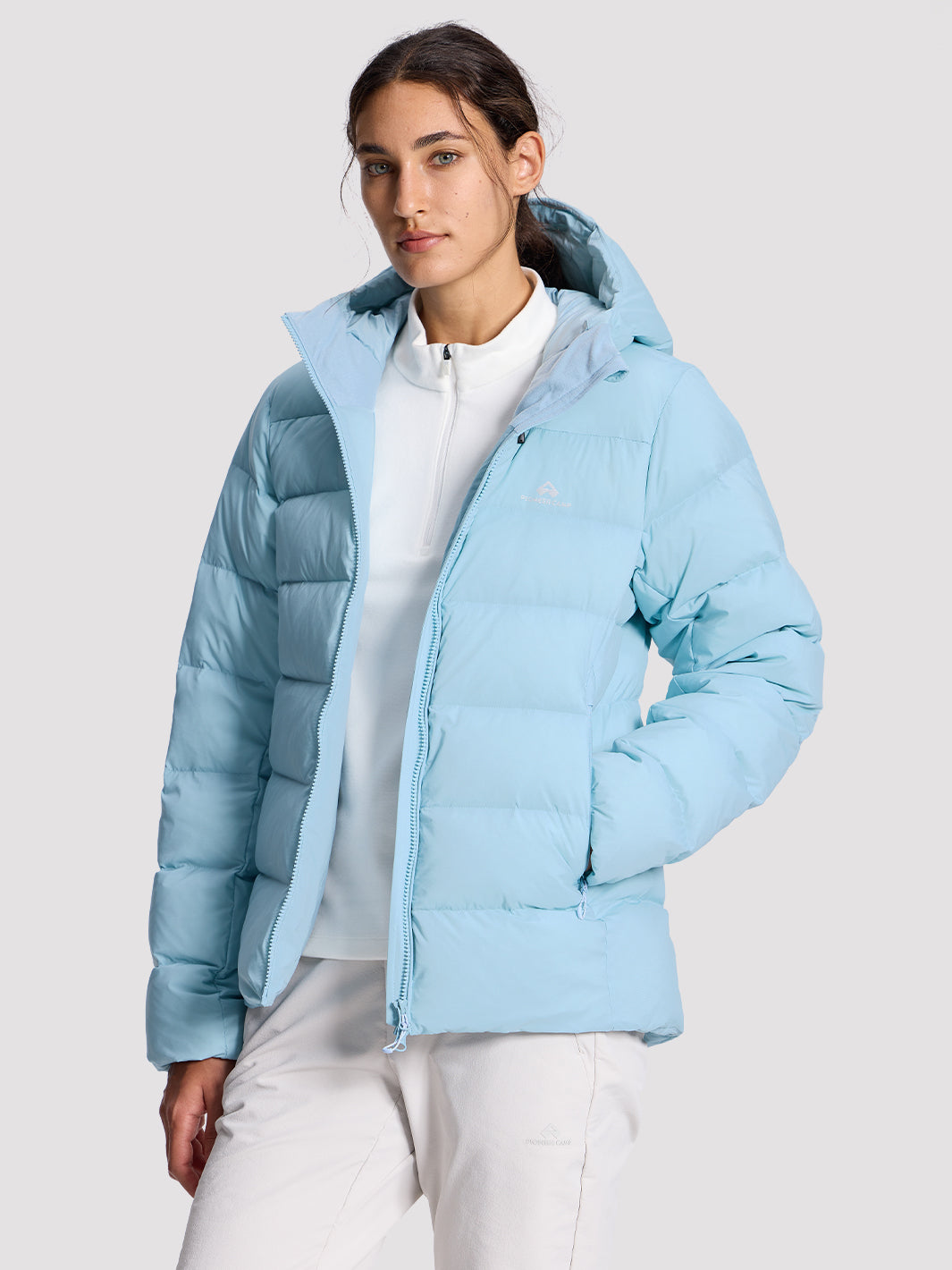 POLARIS Women's 800 Fill Goose Down Hooded Jacket Pioneer Camp
