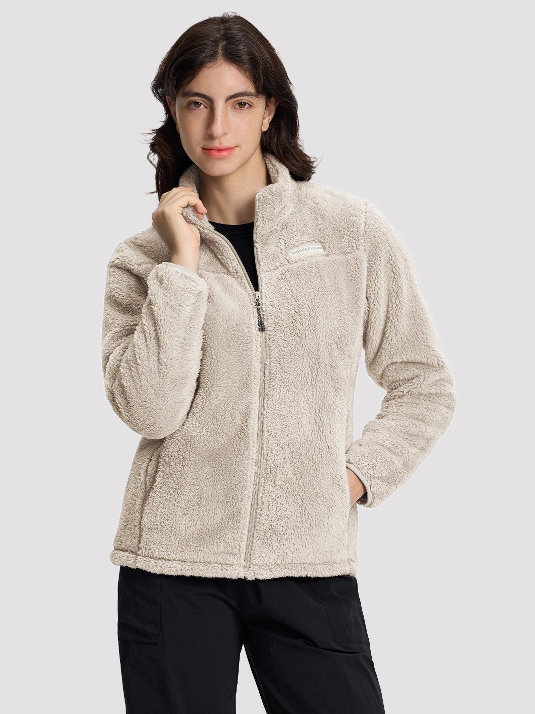 Women's Stand-Collar Coral Fleece Jacket PIONEER CAMP