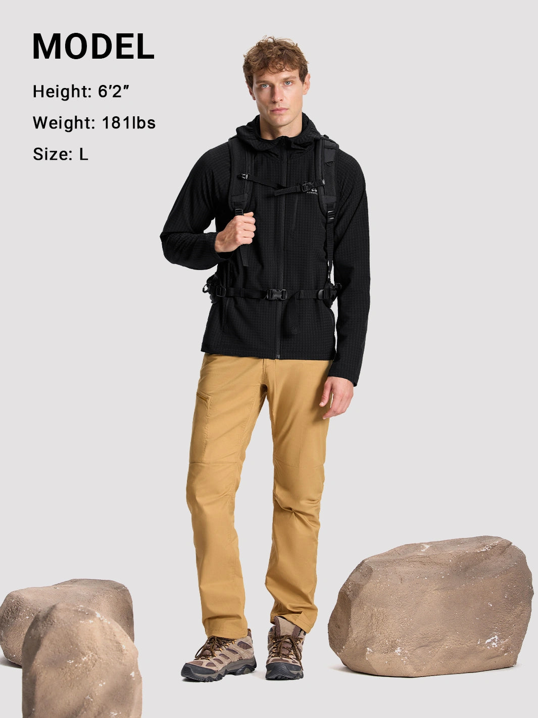 Men's Lightweight Grid Fleece Jacket PIONEER CAMP