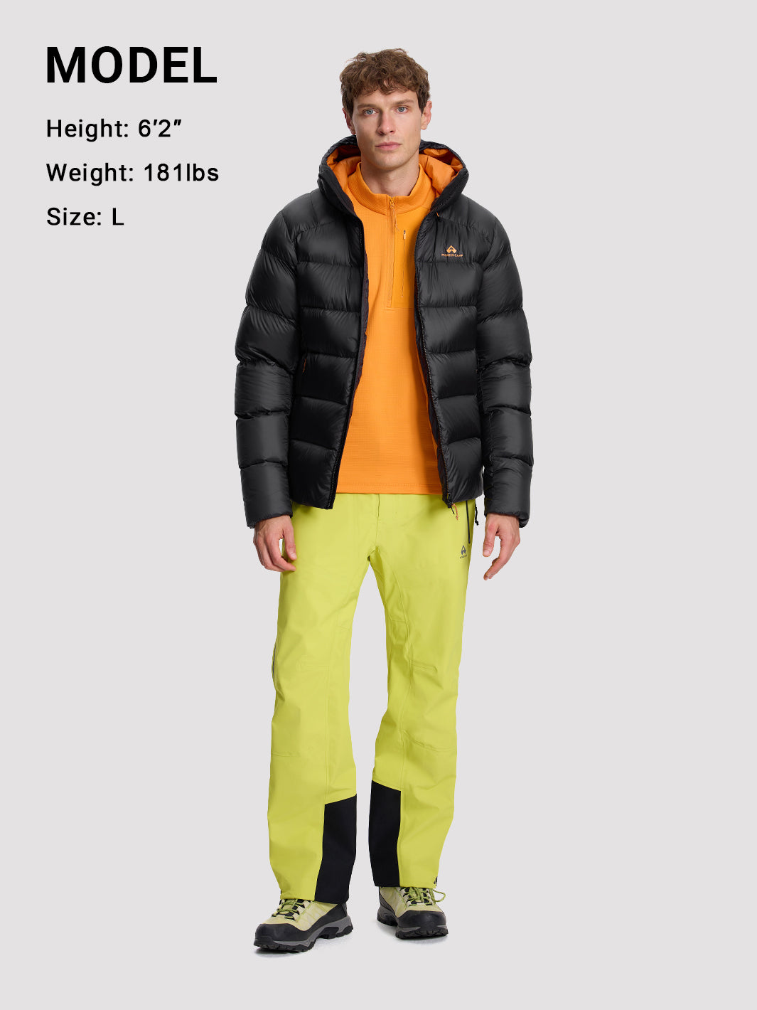 Men's 800-Fill Goose Down Hooded Jacket PIONEER CAMP