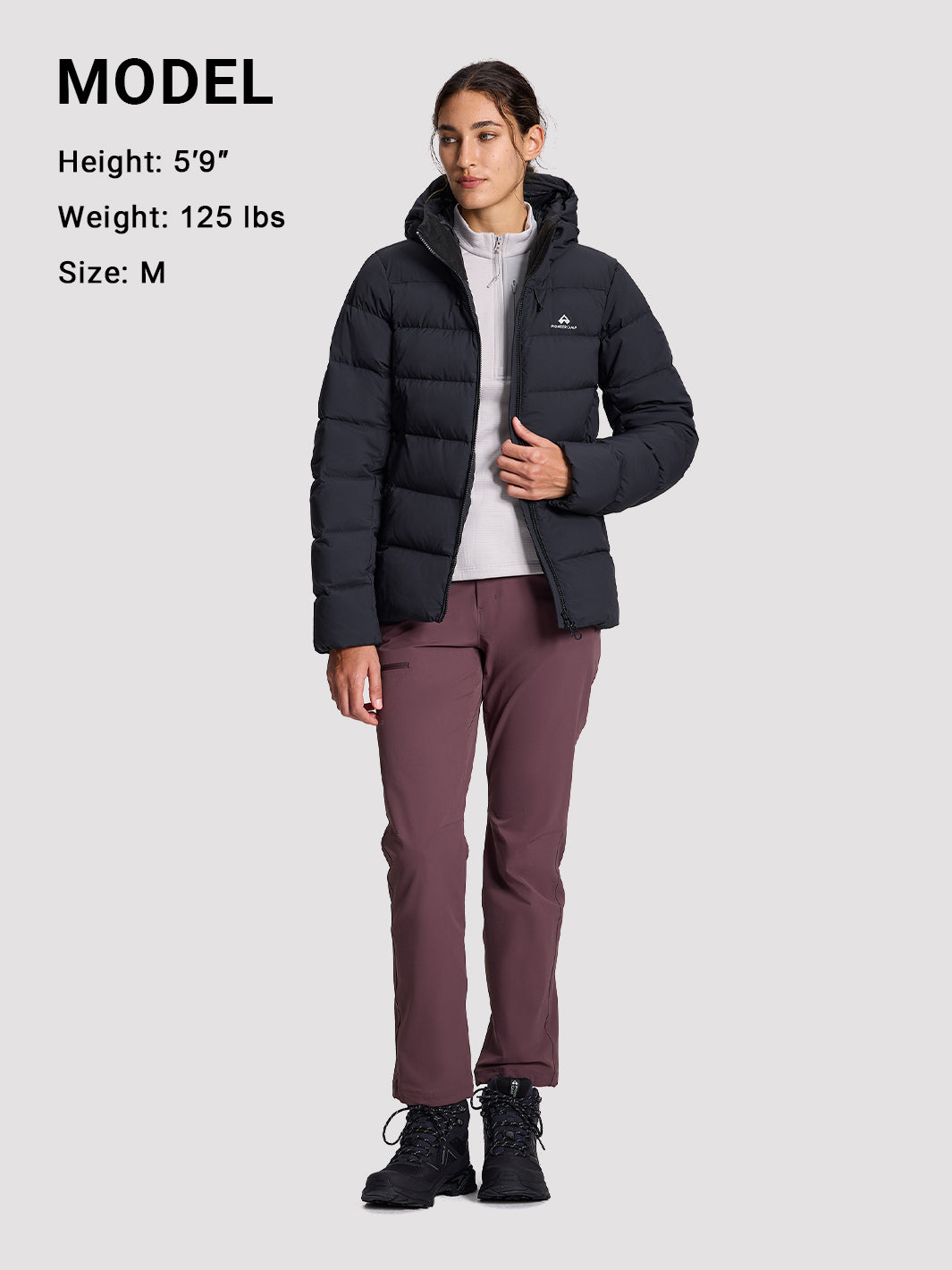 POLARIS Women's 800 Fill Goose Down Hooded Jacket Pioneer Camp