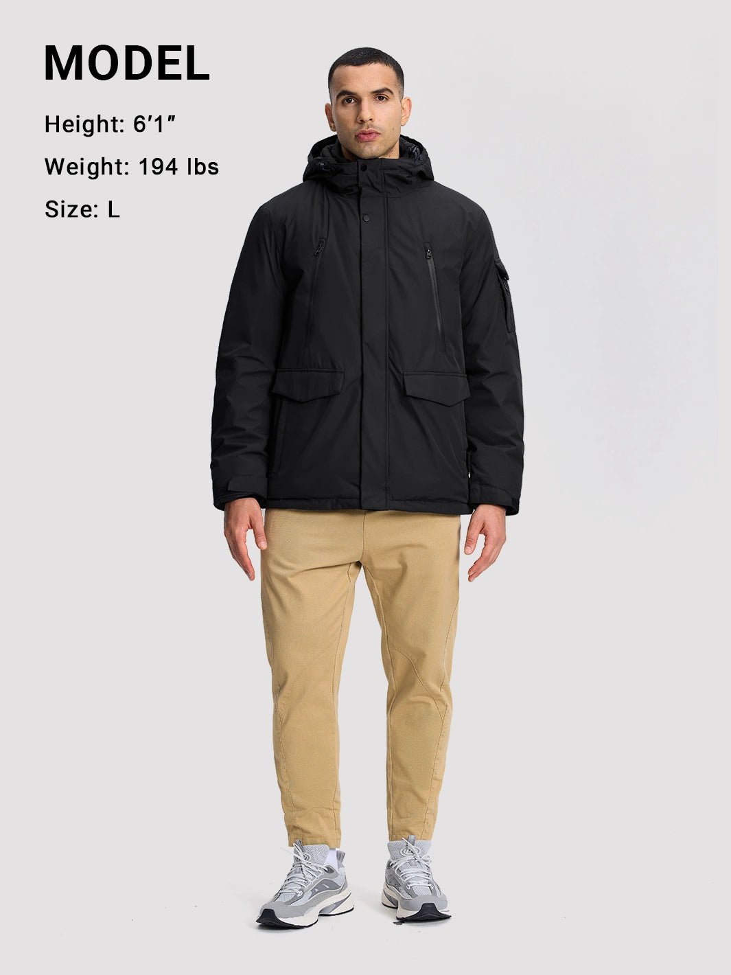 Men's 9-Pocket Hooded Fleece-Lined Winter Parka PIONEER CAMP