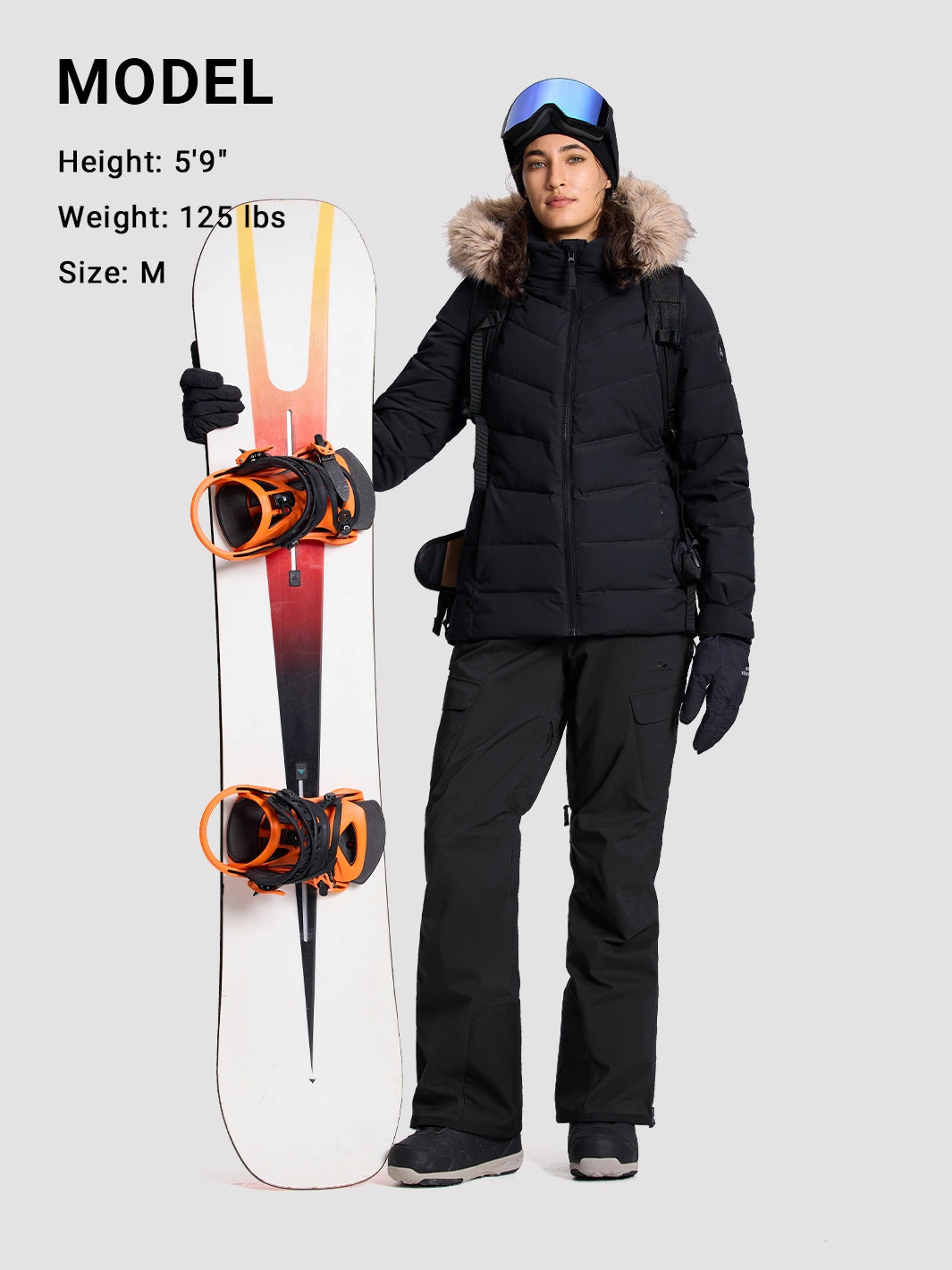 Women's Slim-Fit Faux Fur Collar SORONA Insulated Ski Jacket PIONEER CAMP