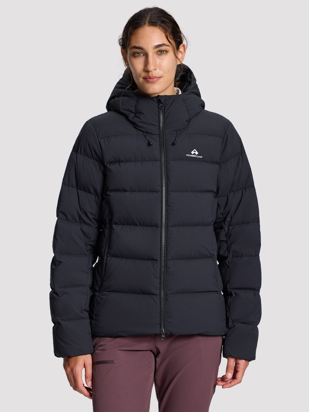 POLARIS Women's 800 Fill Goose Down Hooded Jacket Pioneer Camp