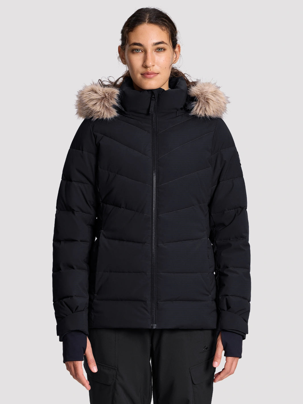 Women's Slim-Fit Faux Fur Collar SORONA Insulated Ski Jacket PIONEER CAMP