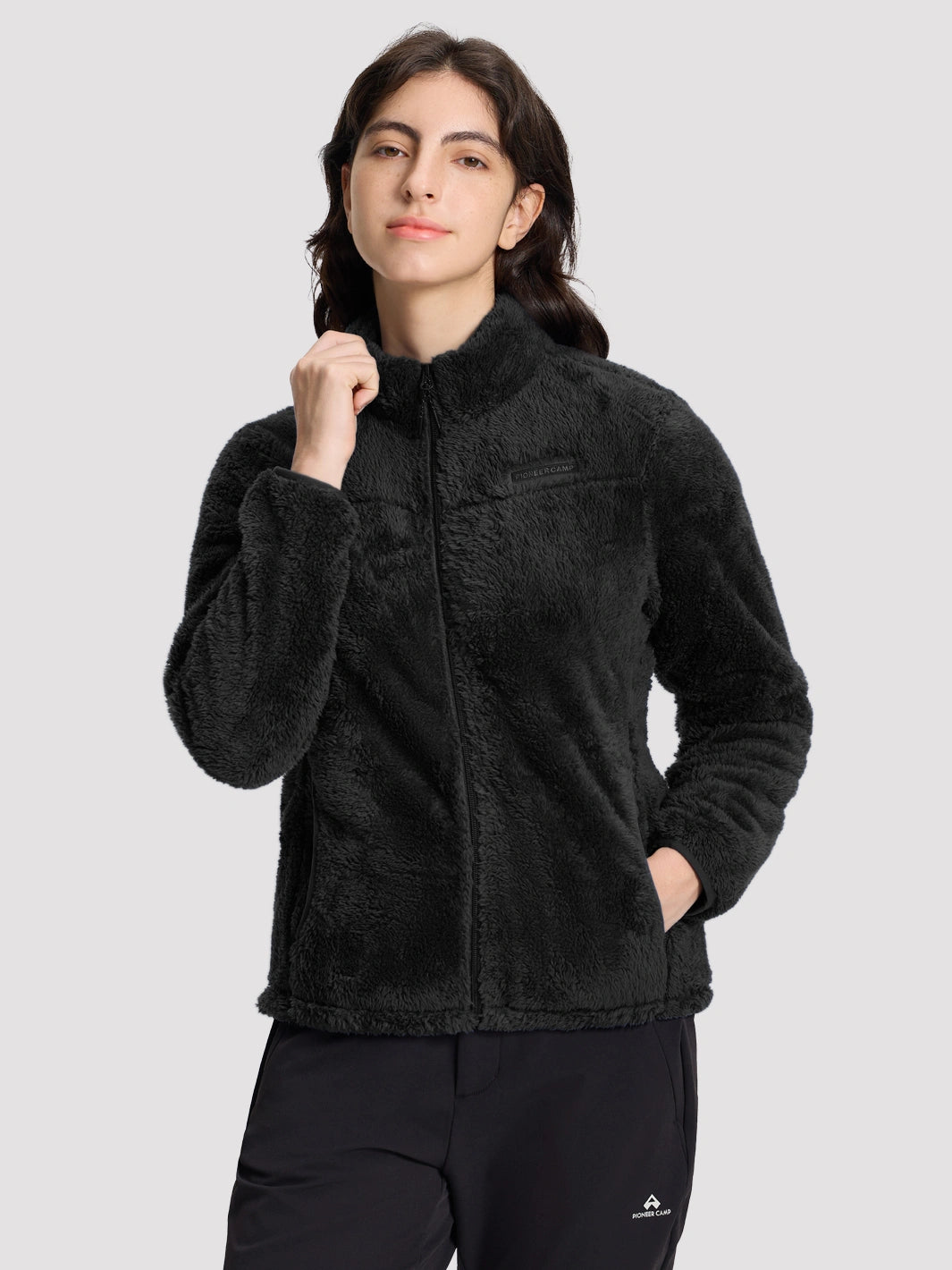Women's Stand-Collar Coral Fleece Jacket PIONEER CAMP