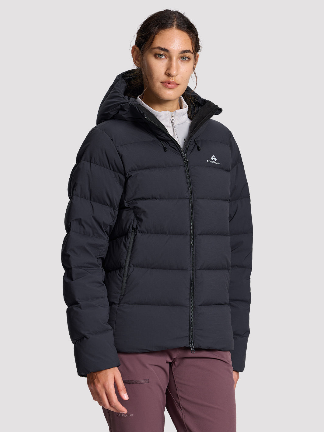 POLARIS Women's 800 Fill Goose Down Hooded Jacket Pioneer Camp