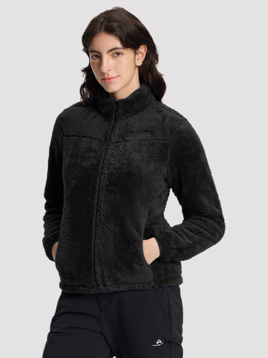 Women's Stand-Collar Coral Fleece Jacket PIONEER CAMP