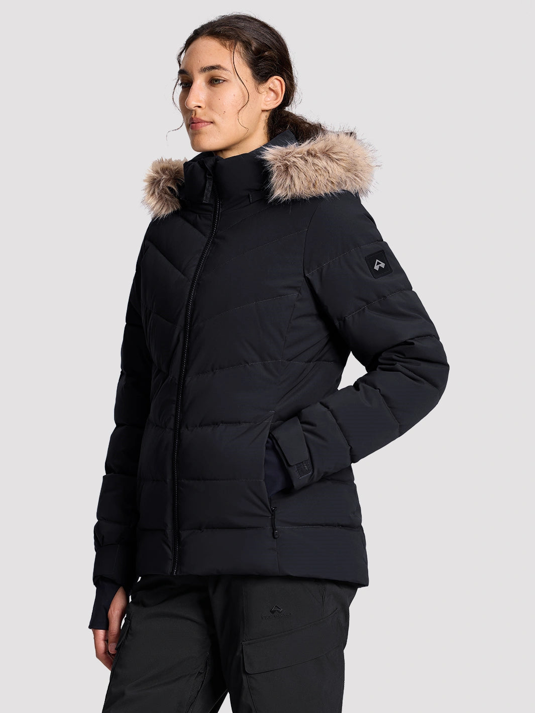 Women's Slim-Fit Faux Fur Collar SORONA Insulated Ski Jacket PIONEER CAMP