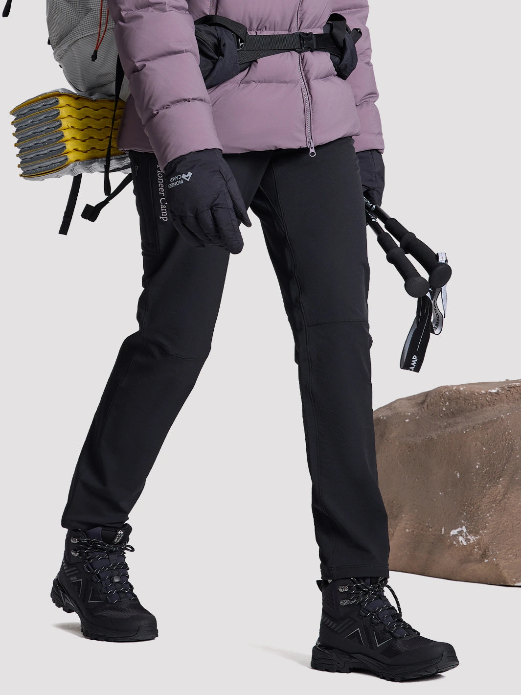 Women's Water-Resistant Fleece Lined Straight Hiking Pants PIONEER CAMP