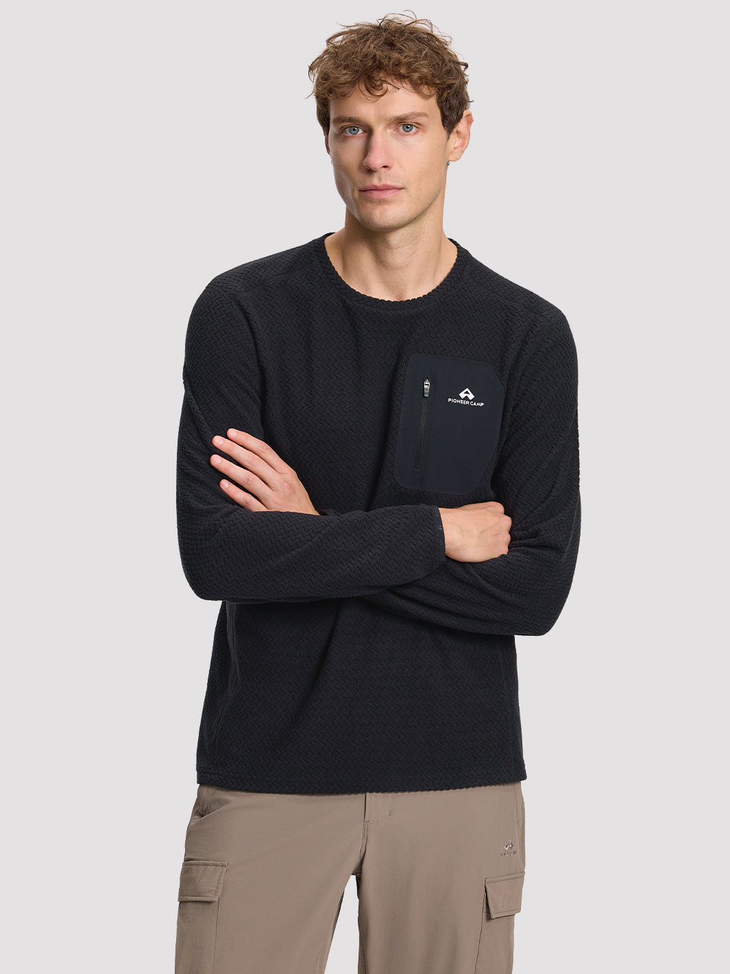 Men's Moisture-Wicking Wave Fleece Crewneck PIONEER CAMP