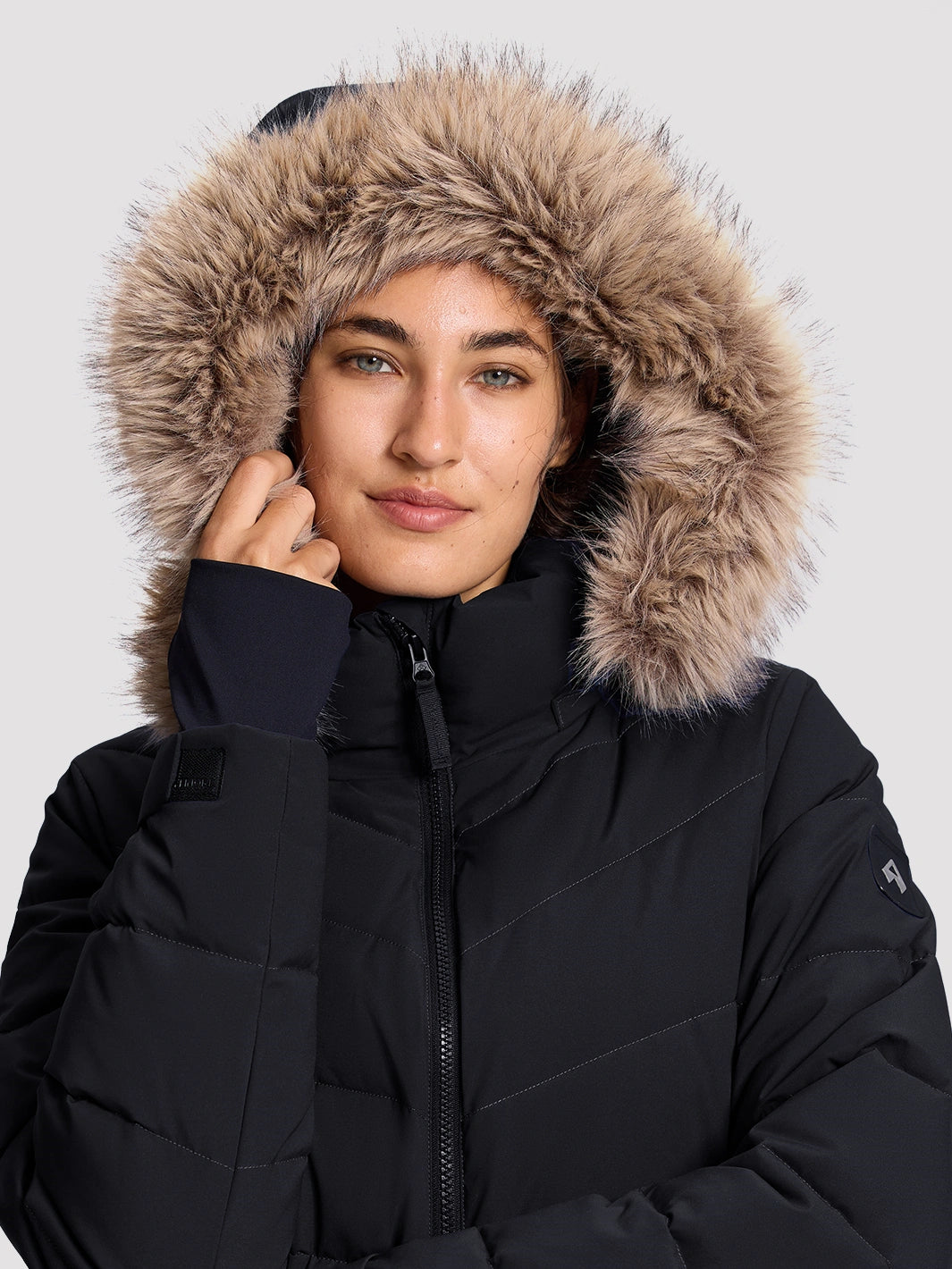 Women's Slim-Fit Faux Fur Collar SORONA Insulated Ski Jacket PIONEER CAMP