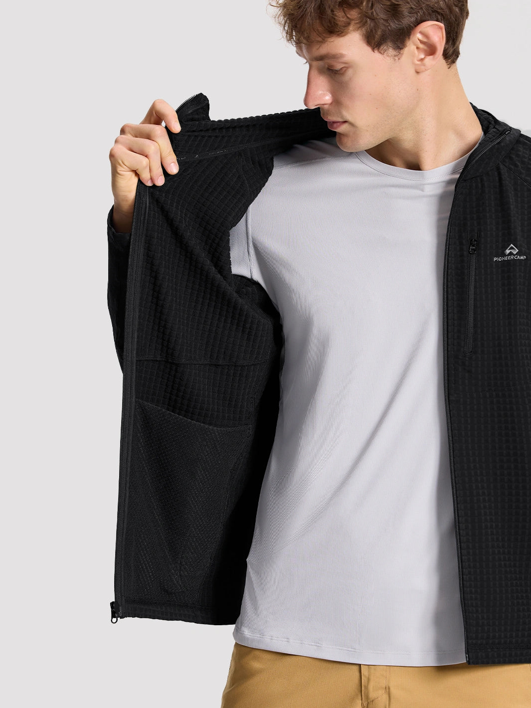Men's Lightweight Grid Fleece Jacket PIONEER CAMP