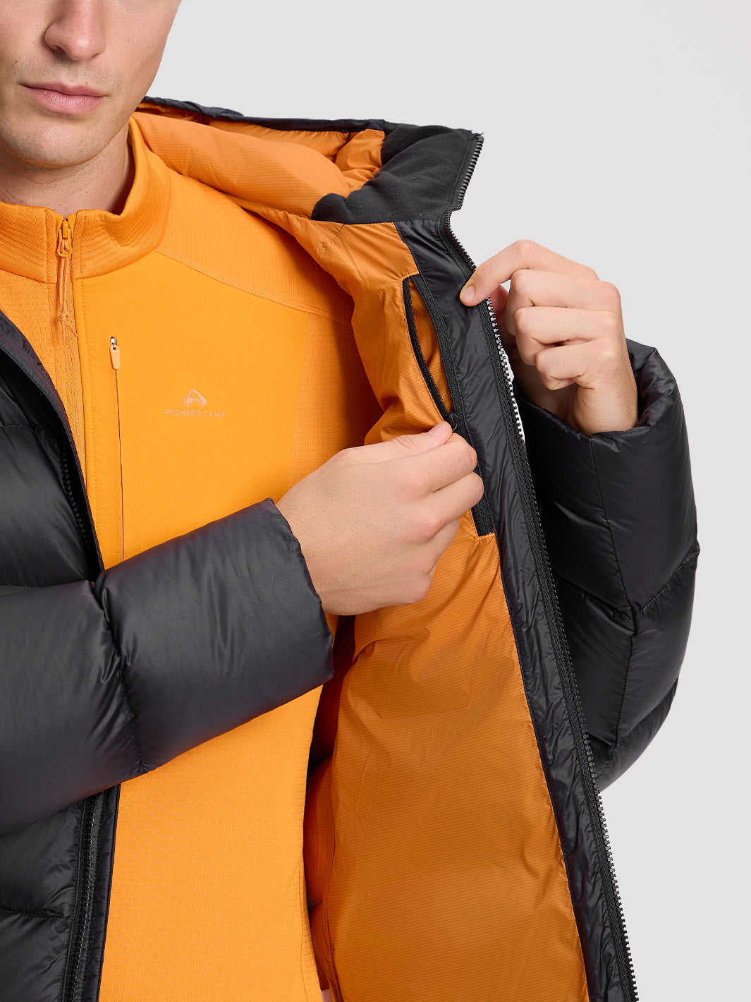 Men's 800-Fill Goose Down Hooded Jacket PIONEER CAMP