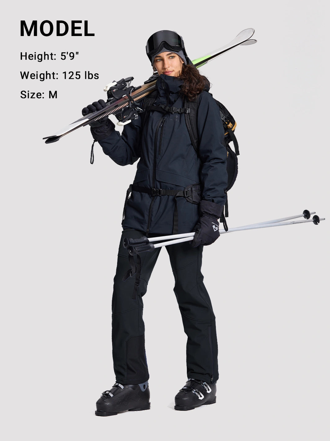 Women's 3-Layer Water-Repellent Softshell Ski Pants PIONEER CAMP