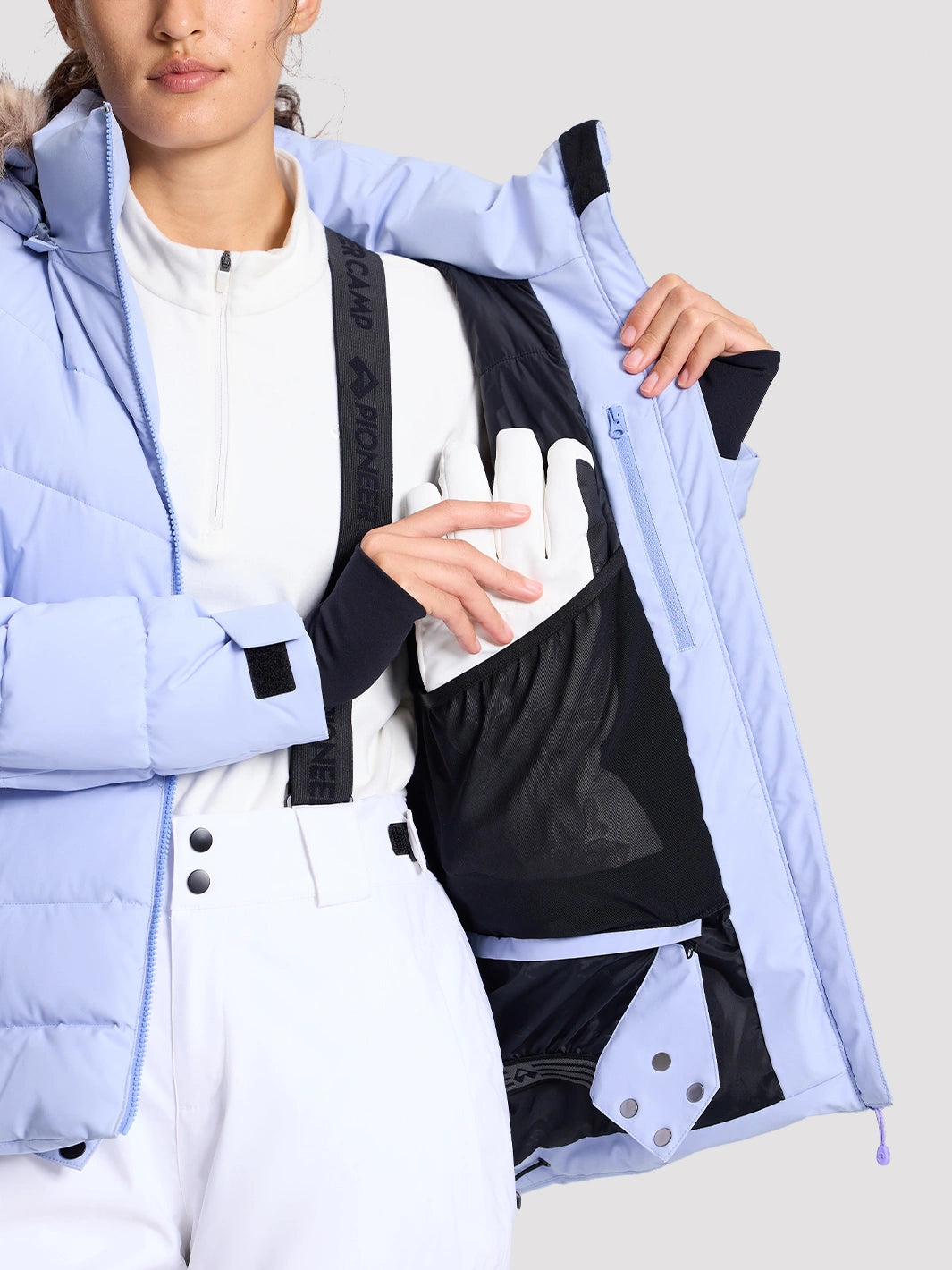 Women's Slim-Fit Faux Fur Collar SORONA Insulated Ski Jacket PIONEER CAMP