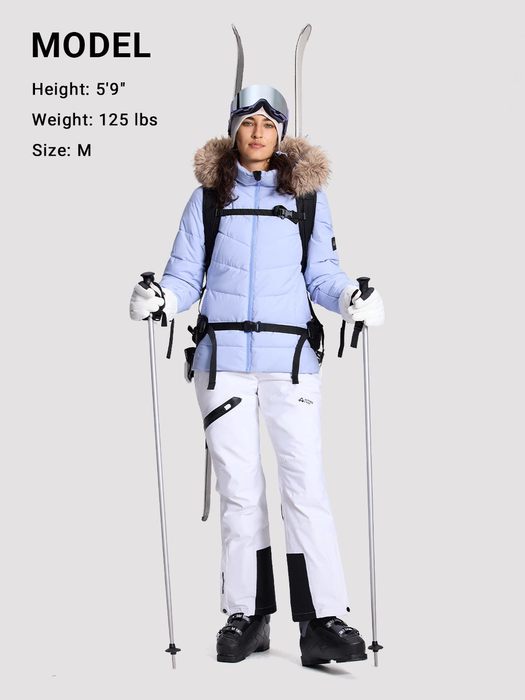 Women's Slim-Fit Faux Fur Collar SORONA Insulated Ski Jacket PIONEER CAMP