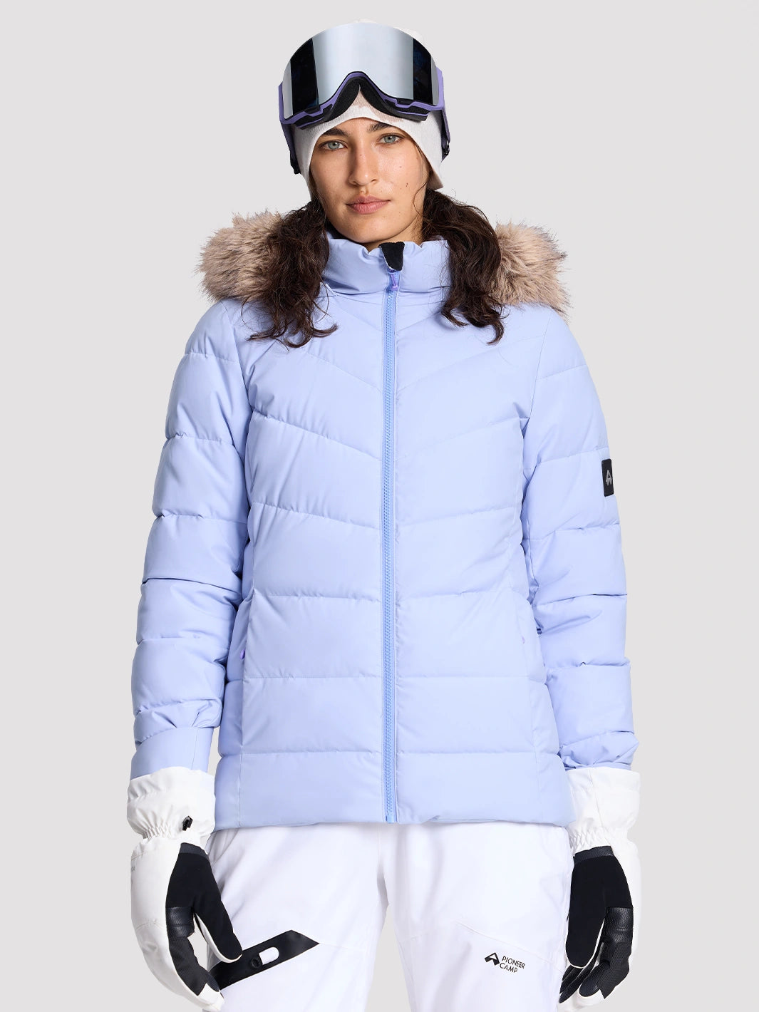 Women's Slim-Fit Faux Fur Collar SORONA Insulated Ski Jacket PIONEER CAMP