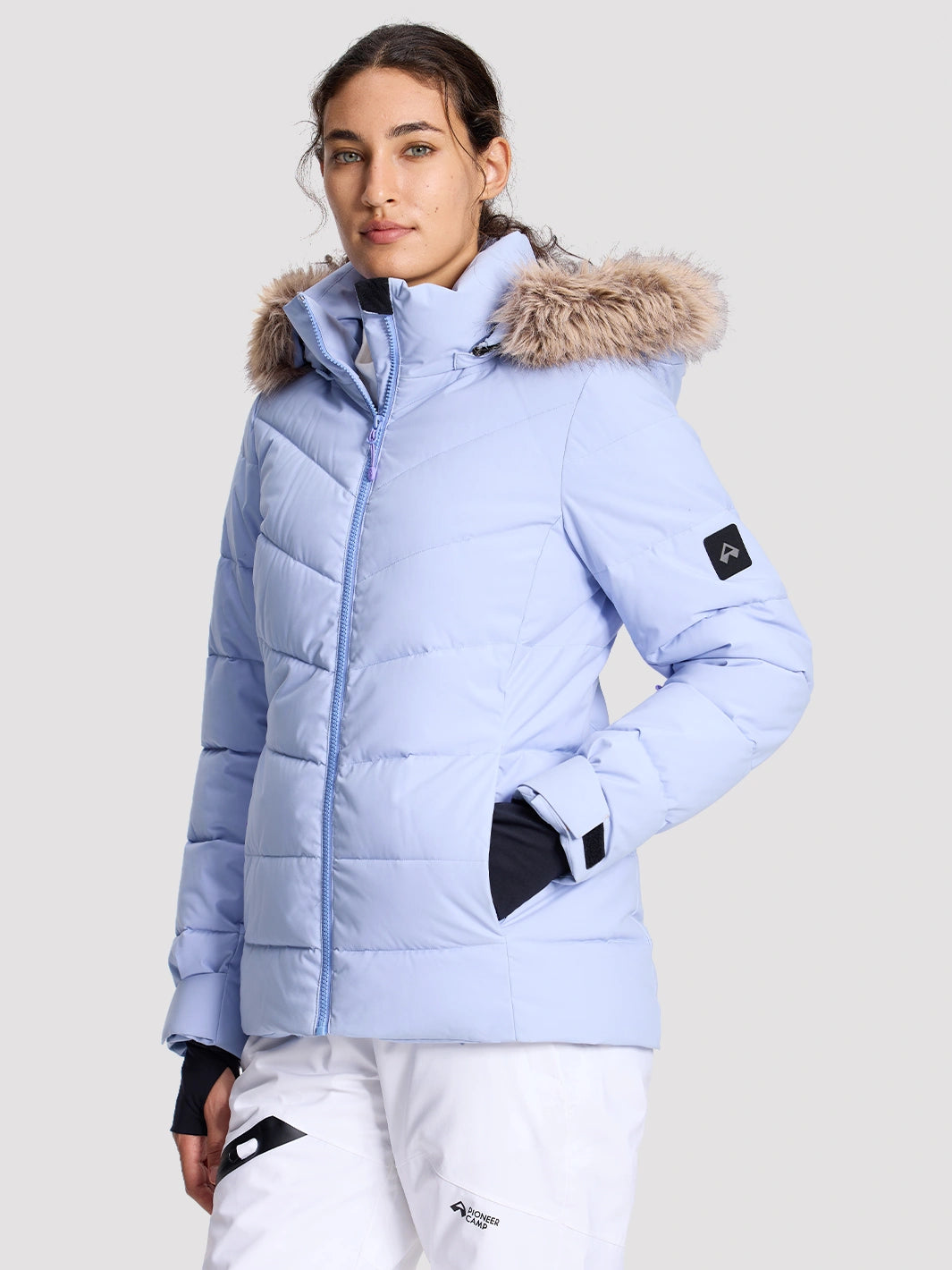 Women's Slim-Fit Faux Fur Collar SORONA Insulated Ski Jacket PIONEER CAMP