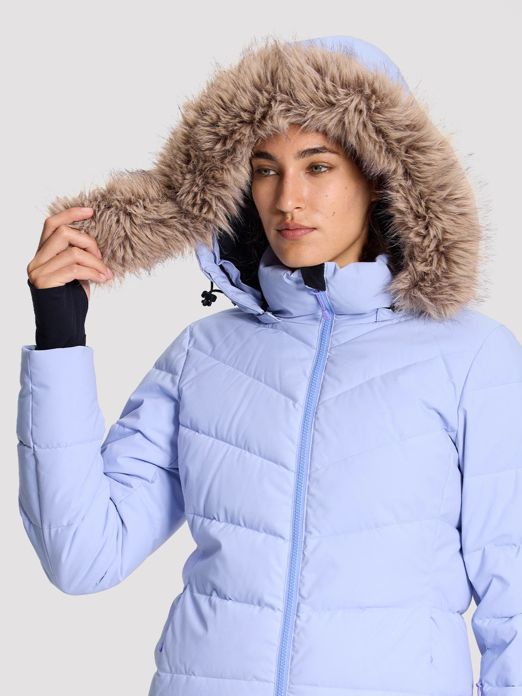 Women's Slim-Fit Faux Fur Collar SORONA Insulated Ski Jacket PIONEER CAMP