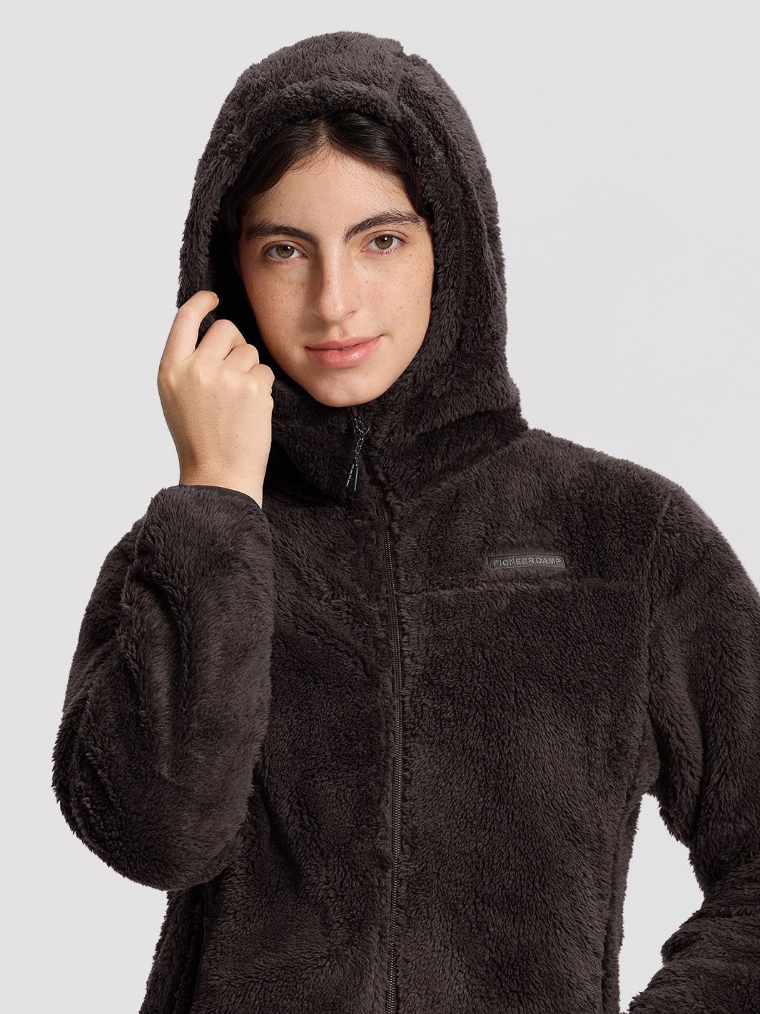 Women's Hooded Coral Fleece Jacket PIONEER CAMP