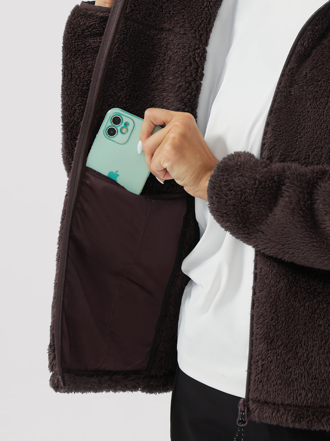 Women's Hooded Coral Fleece Jacket PIONEER CAMP