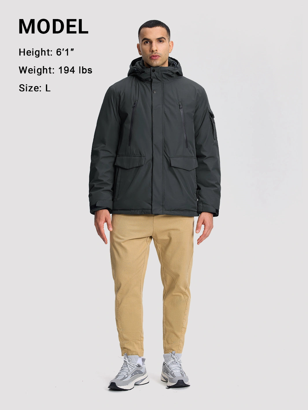 Men's 9-Pocket Hooded Fleece-Lined Winter Parka PIONEER CAMP