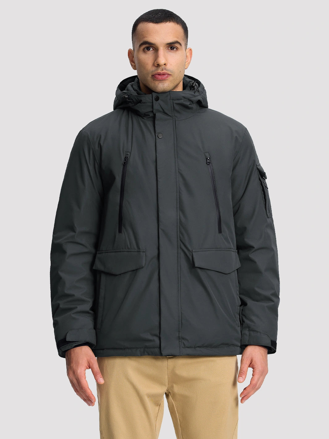 Men's 9-Pocket Hooded Fleece-Lined Winter Parka PIONEER CAMP