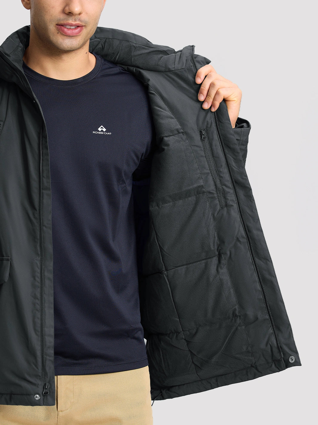 Men's 9-Pocket Hooded Fleece-Lined Winter Parka PIONEER CAMP