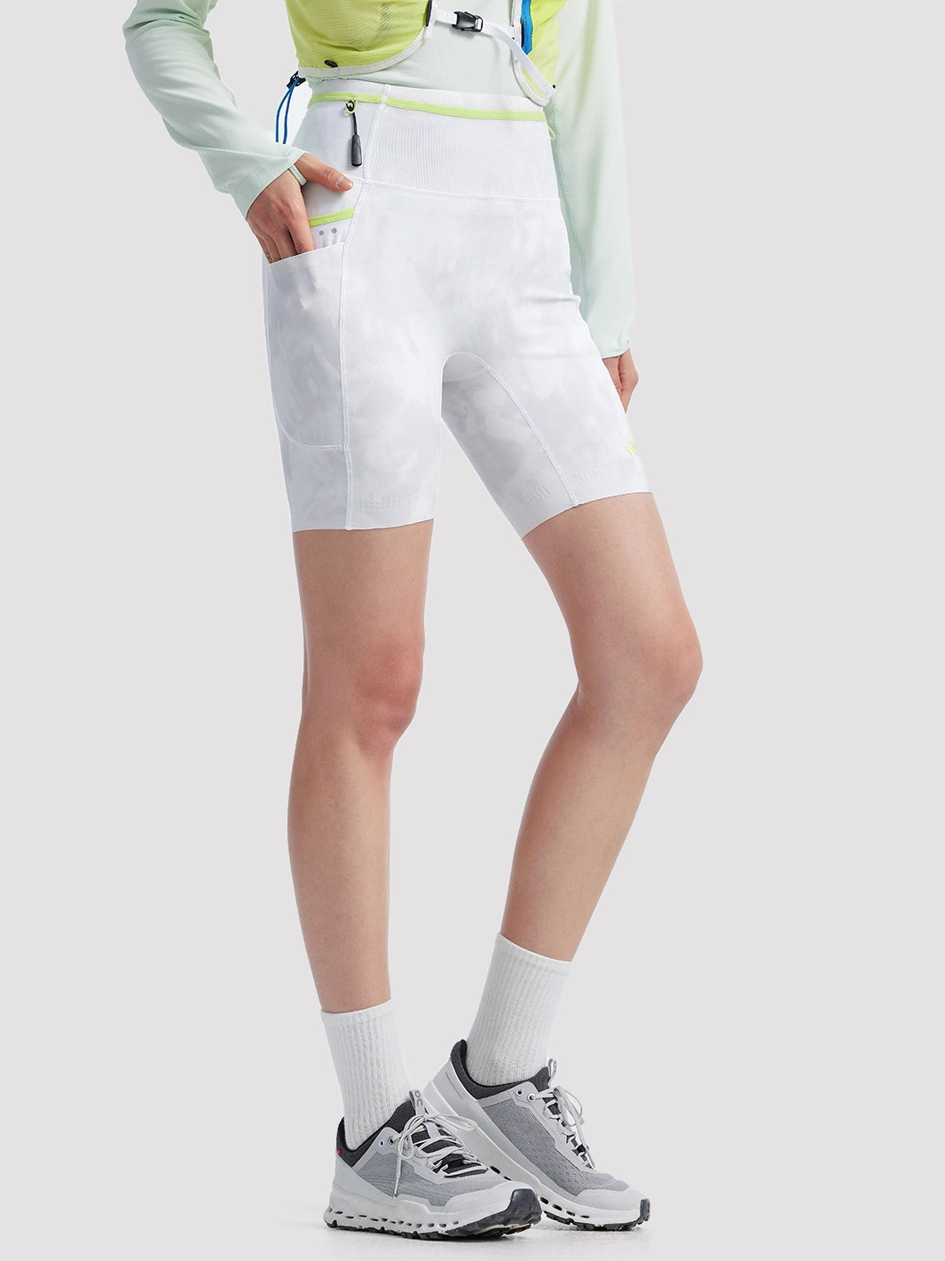 Women's High-Waist Multi-Pocket Trail Running Shorts Pioneer Camp