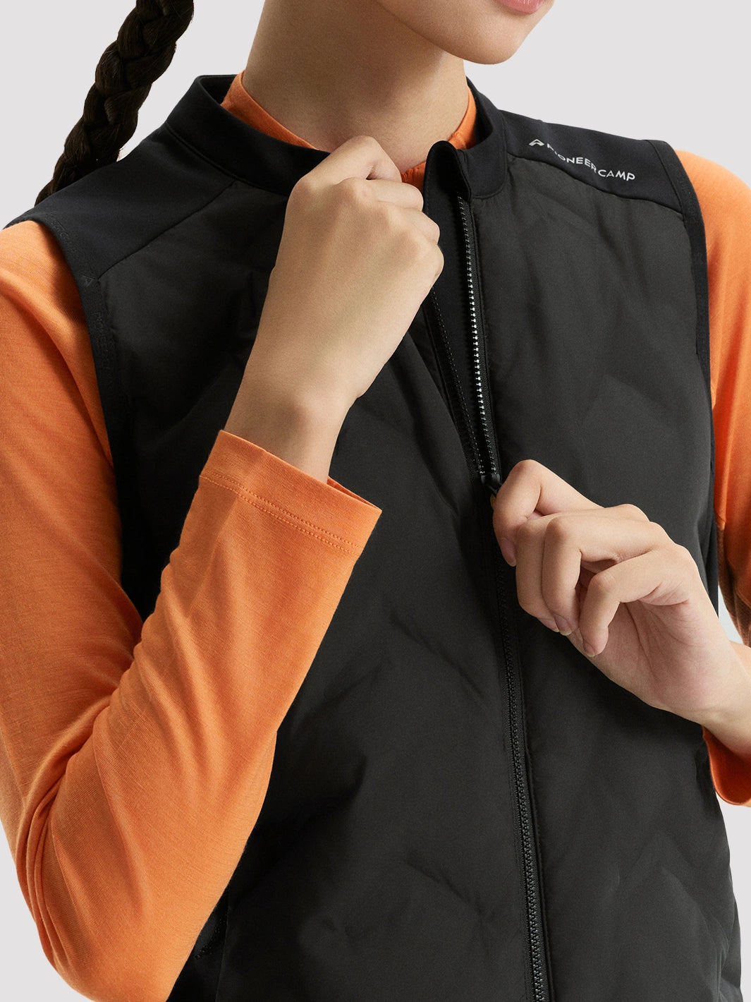 Women's Lightweight Goose Down Trail Running Vest PIONEER CAMP