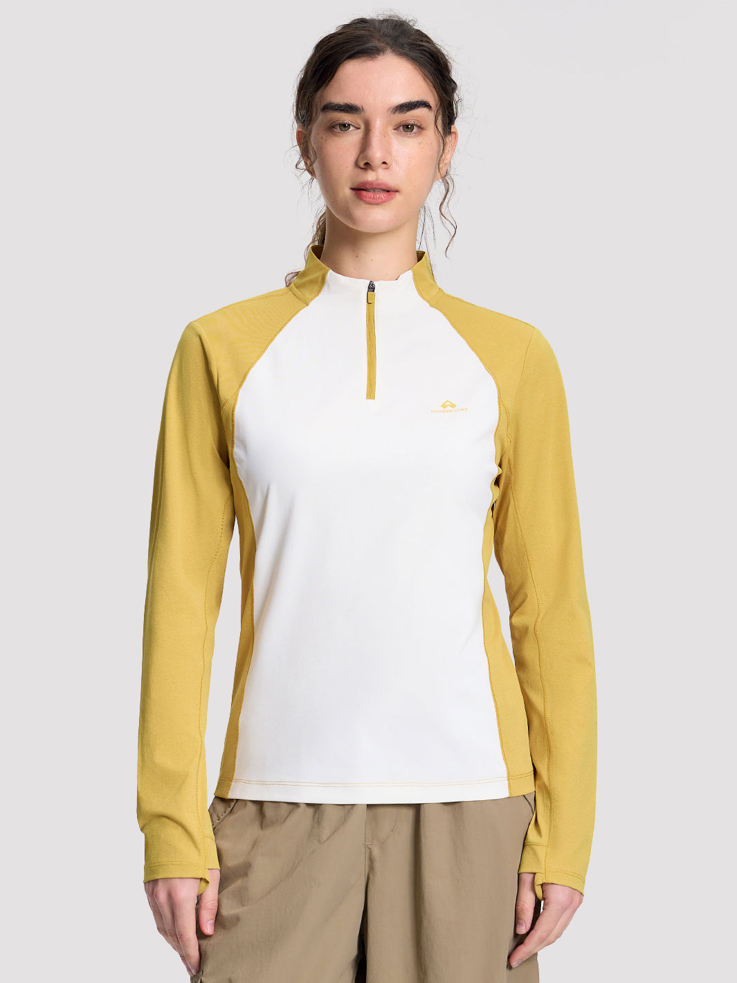Women's Quick-Dry Colorblock Half-Zip Top PIONEER CAMP