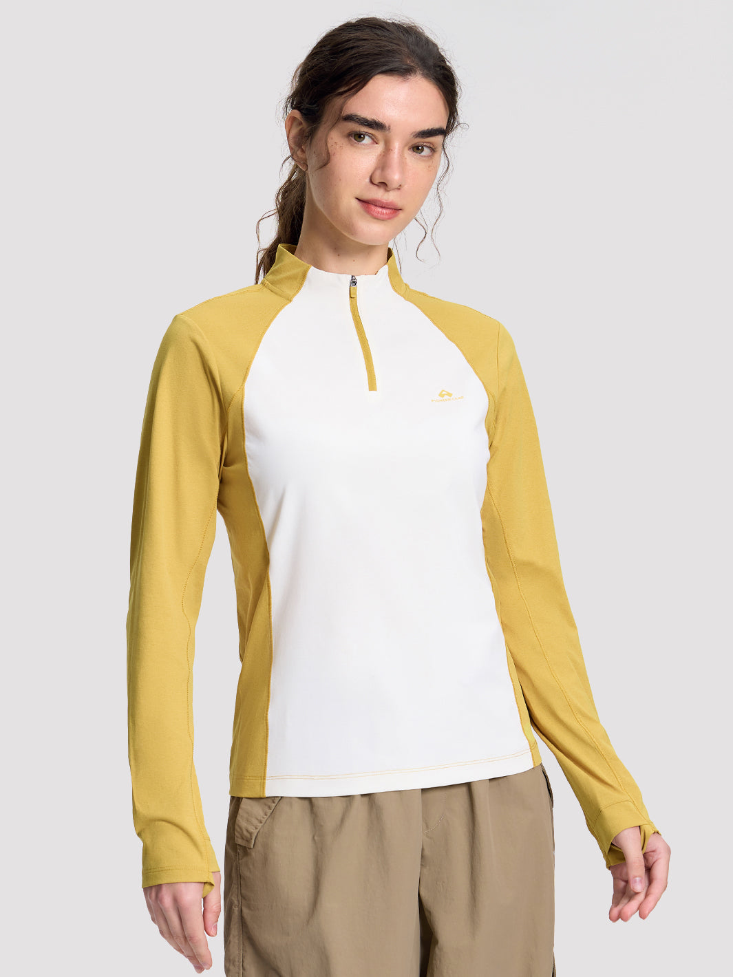 Women's Quick-Dry Colorblock Half-Zip Top PIONEER CAMP