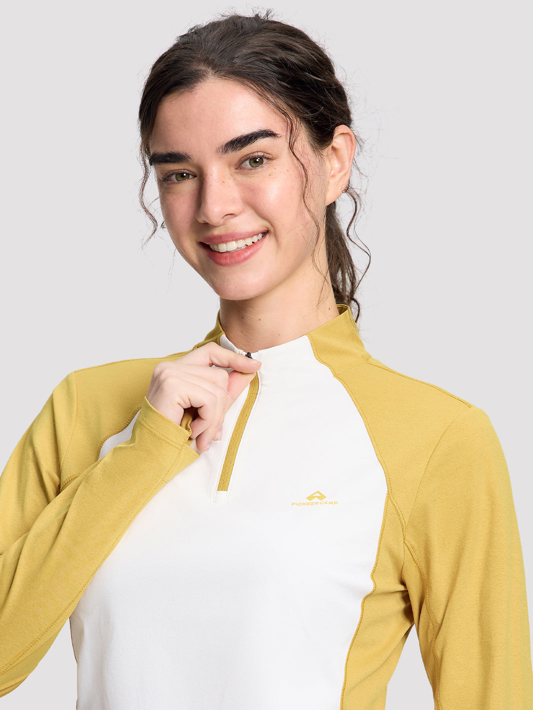 Women's Quick-Dry Colorblock Half-Zip Top PIONEER CAMP