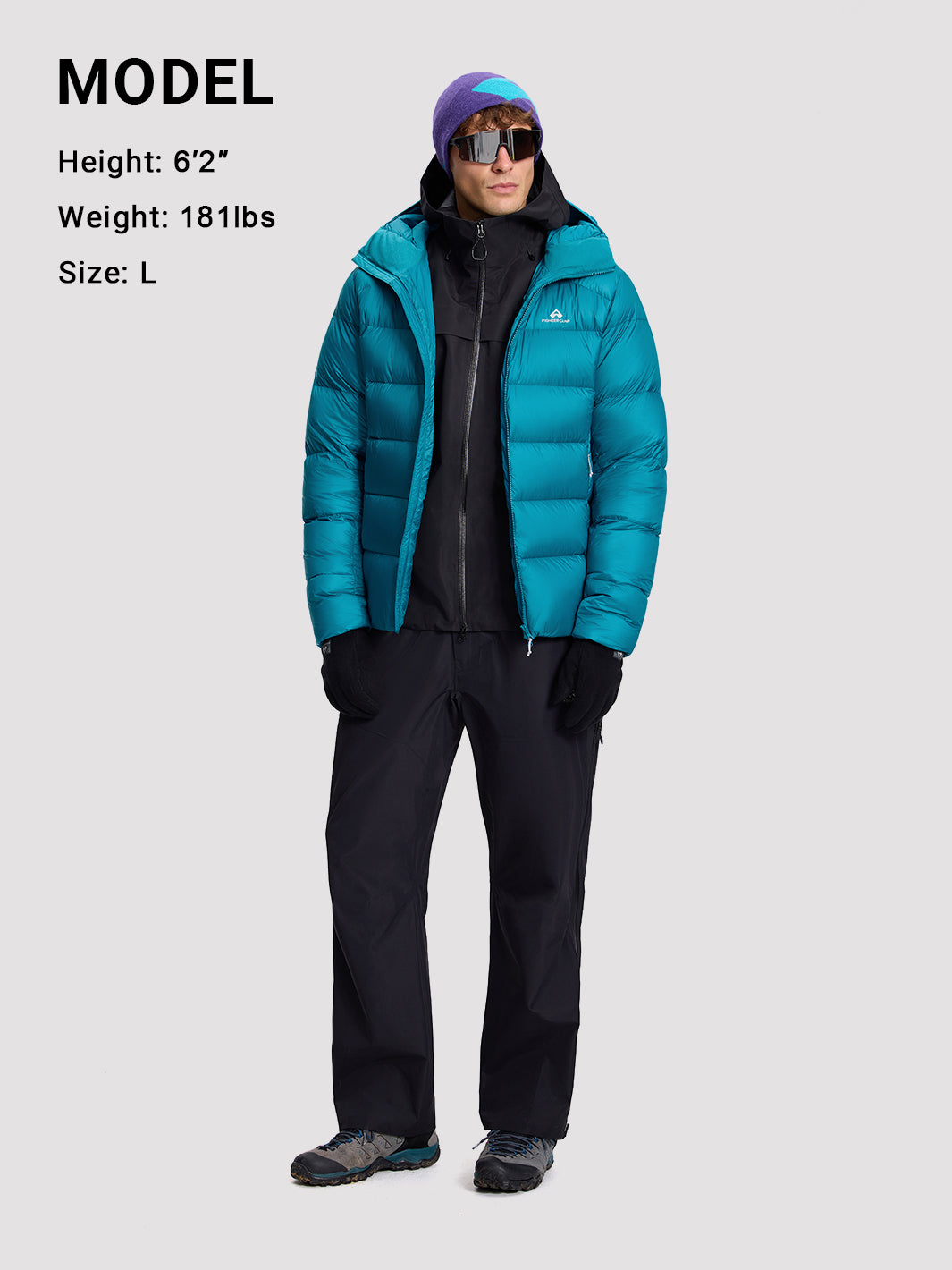 Men's 800-Fill Goose Down Hooded Jacket PIONEER CAMP