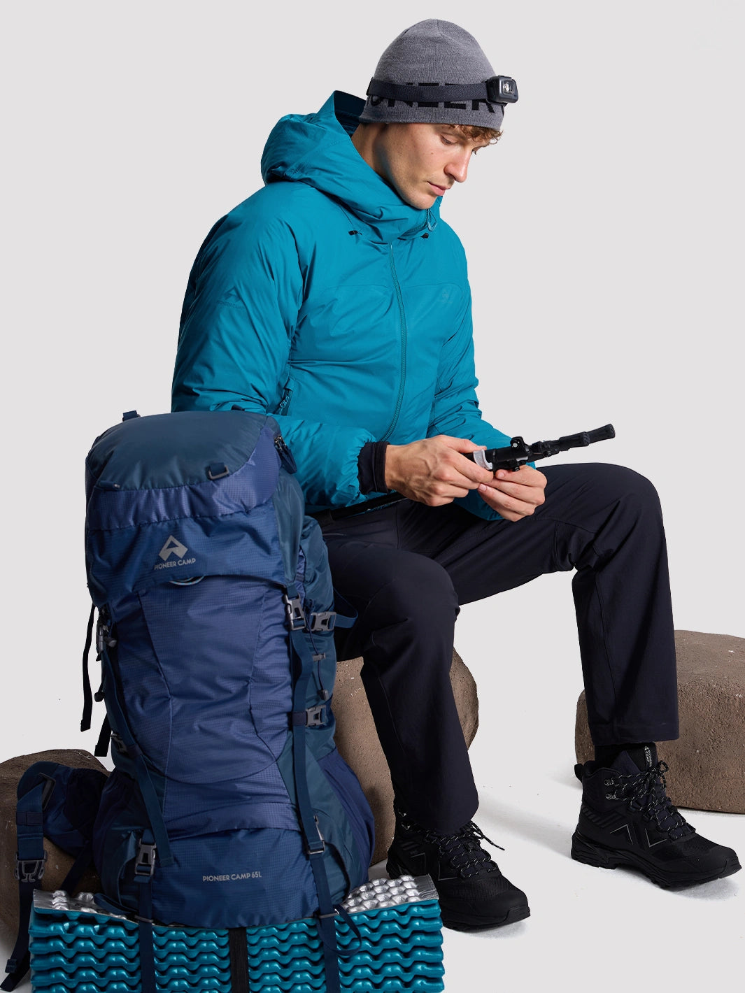 Men's Toray 2L Waterproof 800 Fill Power Goose Down Jacket PIONEER CAMP