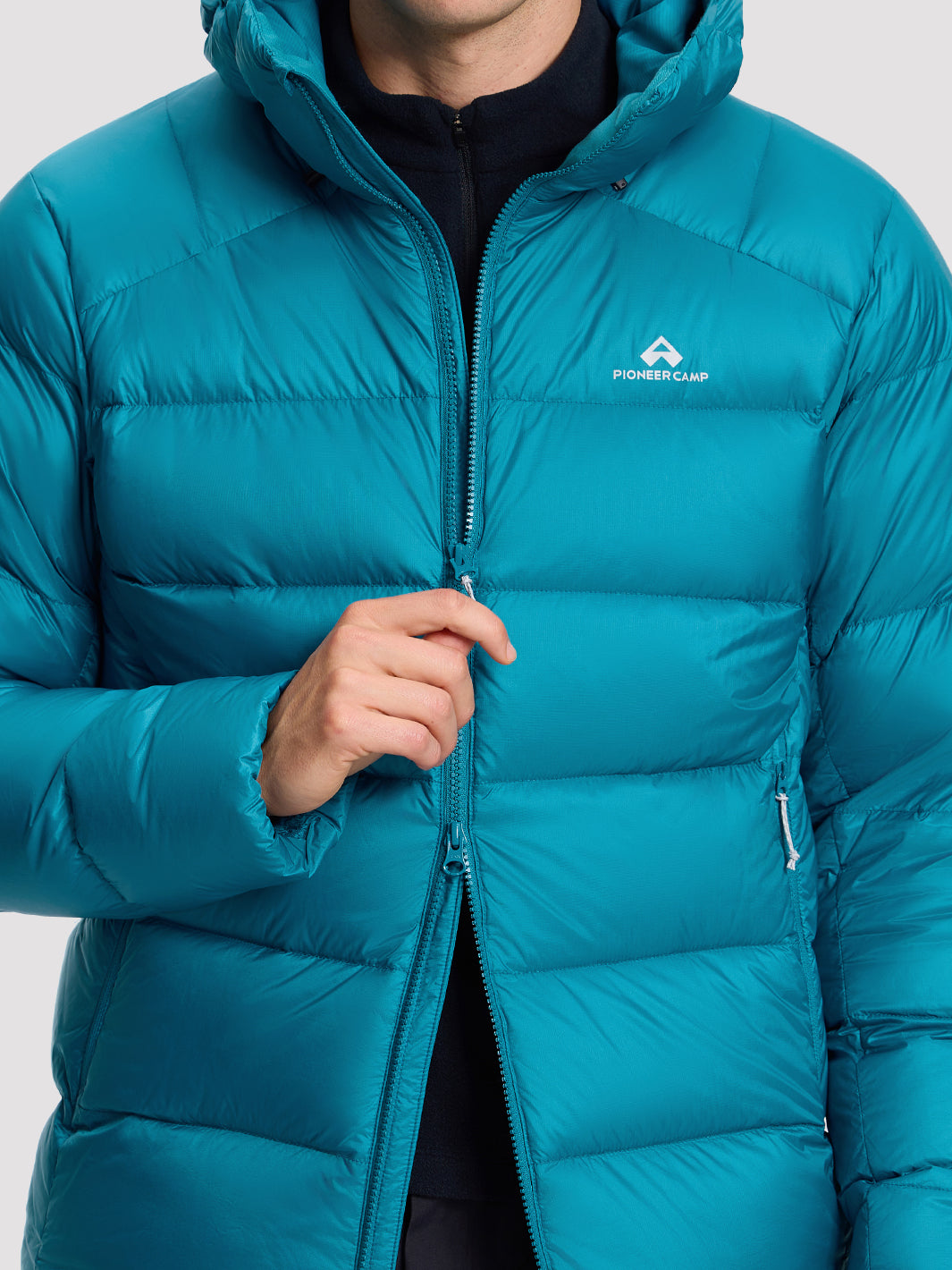 Men's 800-Fill Goose Down Hooded Jacket PIONEER CAMP