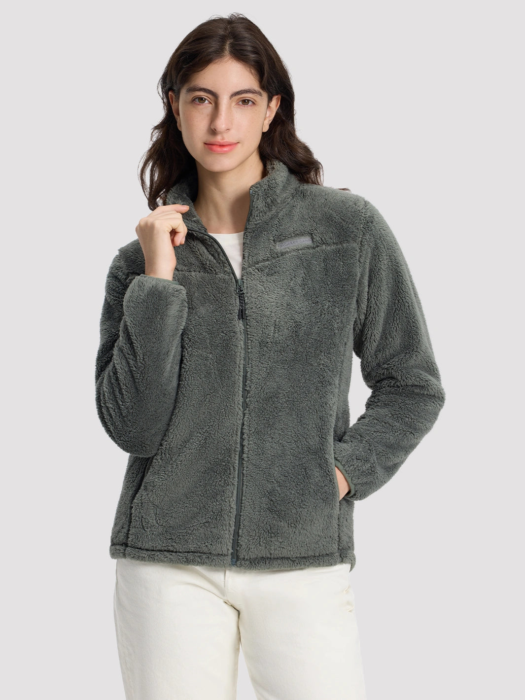 Women's Stand-Collar Coral Fleece Jacket PIONEER CAMP