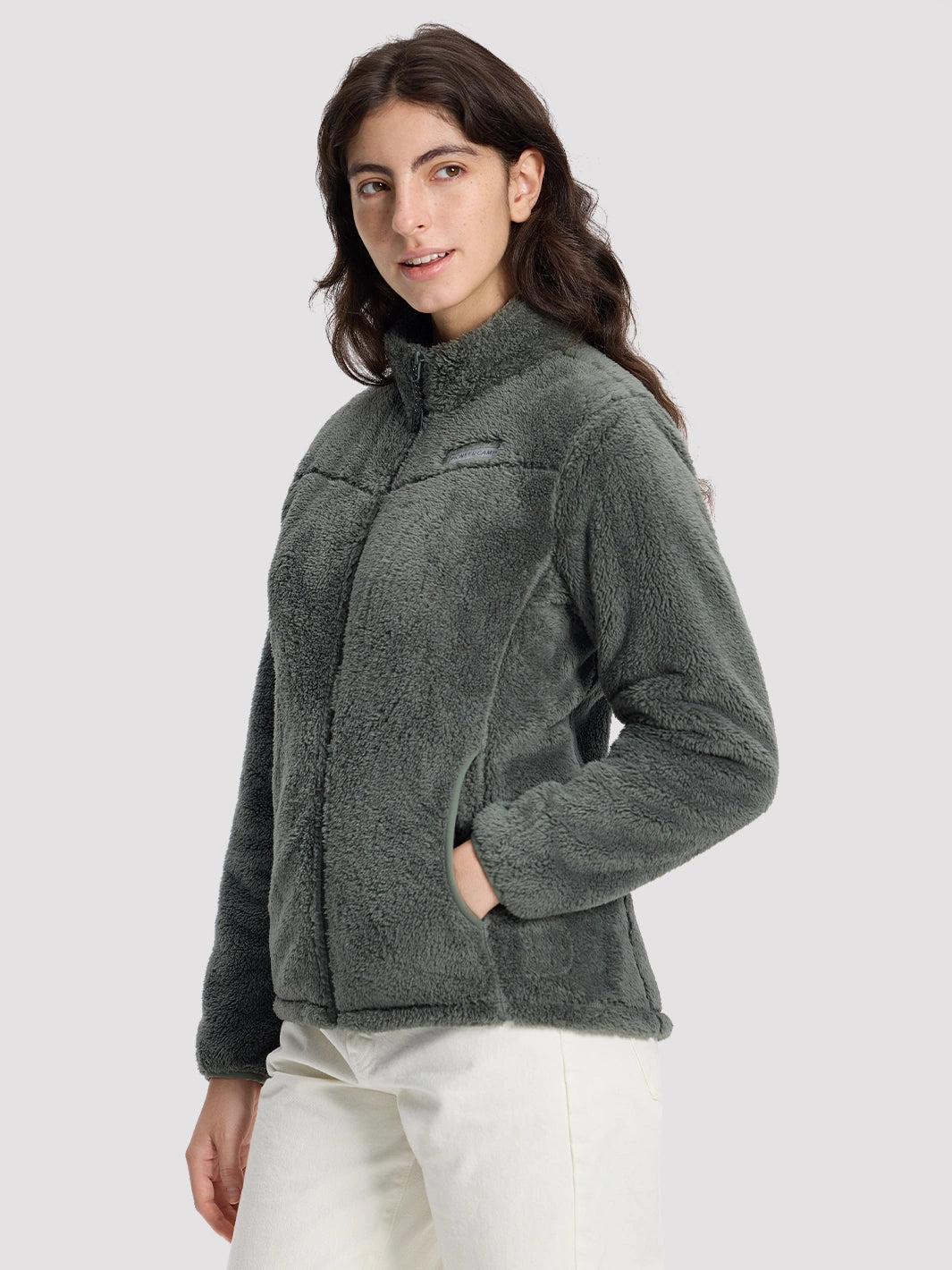 Women's Stand-Collar Coral Fleece Jacket PIONEER CAMP