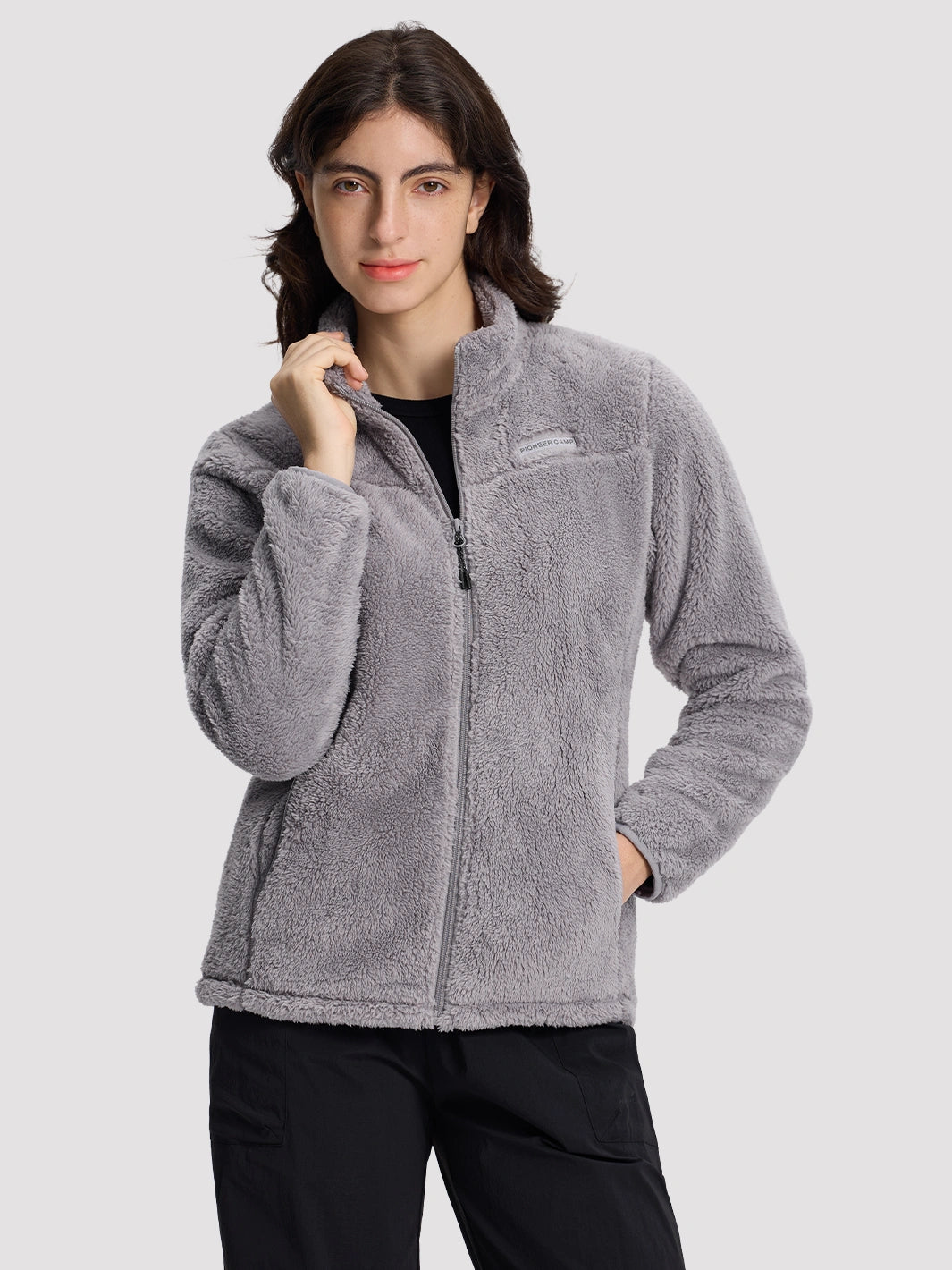 Women's Stand-Collar Coral Fleece Jacket PIONEER CAMP