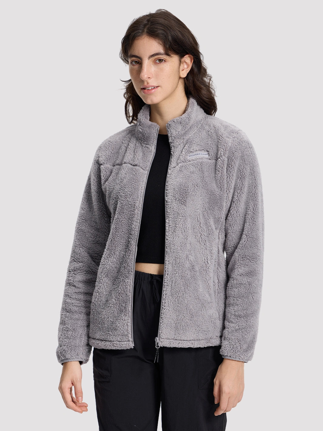 Women's Stand-Collar Coral Fleece Jacket PIONEER CAMP