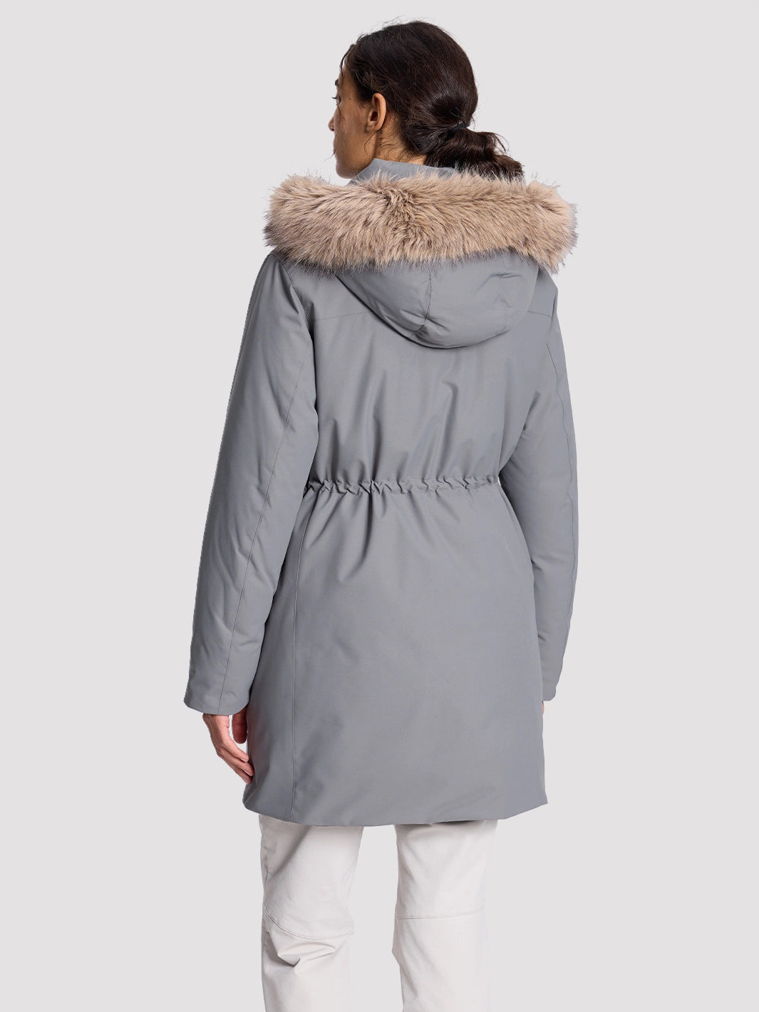 Women's Waterproof 700 Fill Power Down Parka with Removable Faux Fur Hood PIONEER CAMP